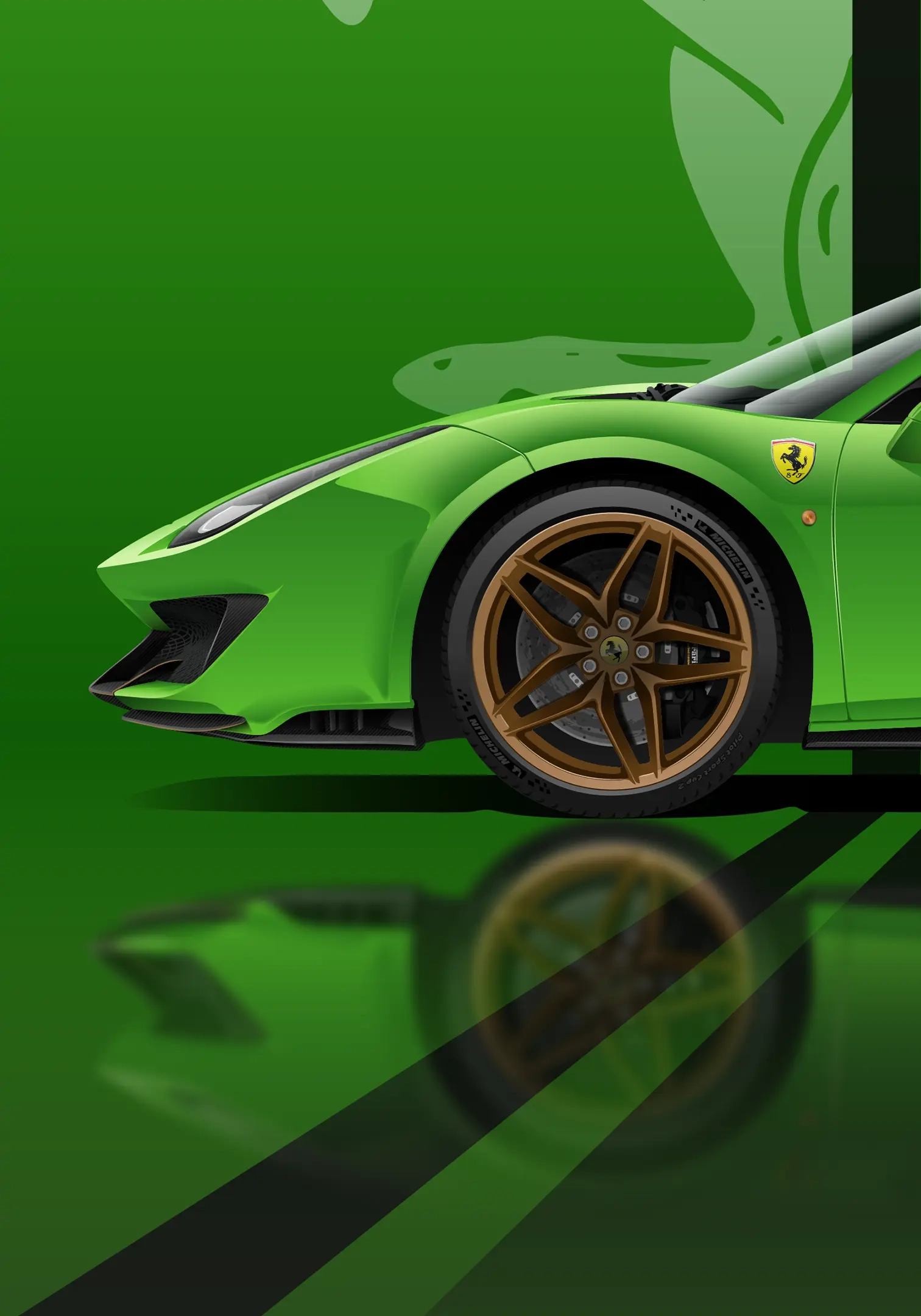 Ferrari 488 Pista Spider Artwork