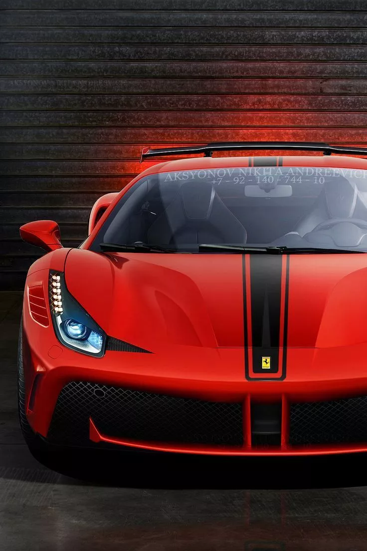 ferrari sports car palm trees 4k