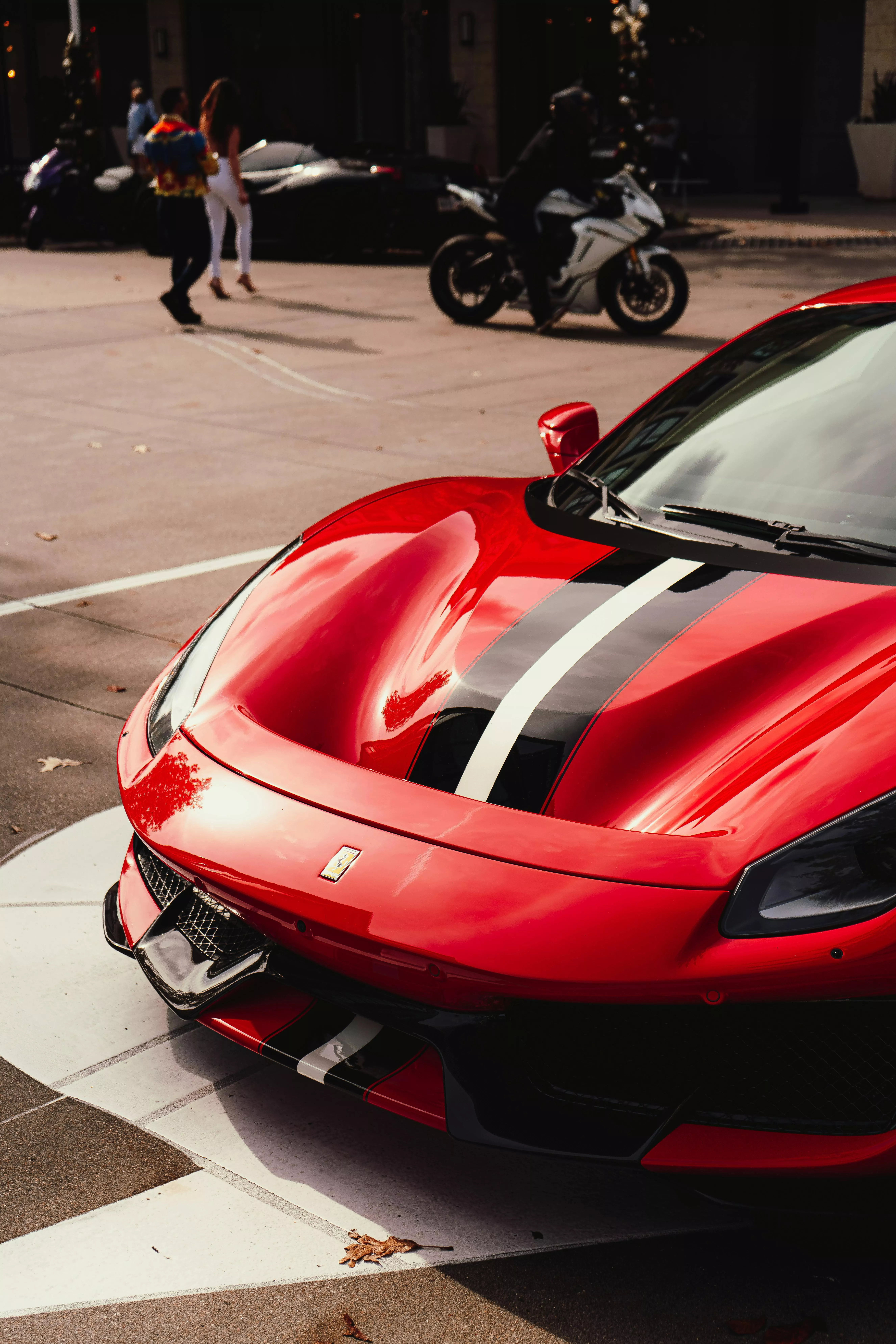 Ferrari Car Parked on Parking Lot