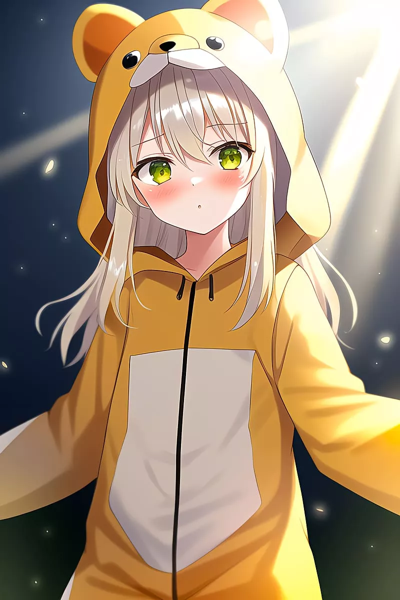 HD anime girl in hood wallpaper