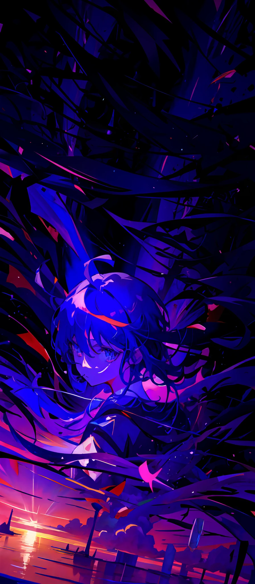 Anime anime wallpaper with a purple