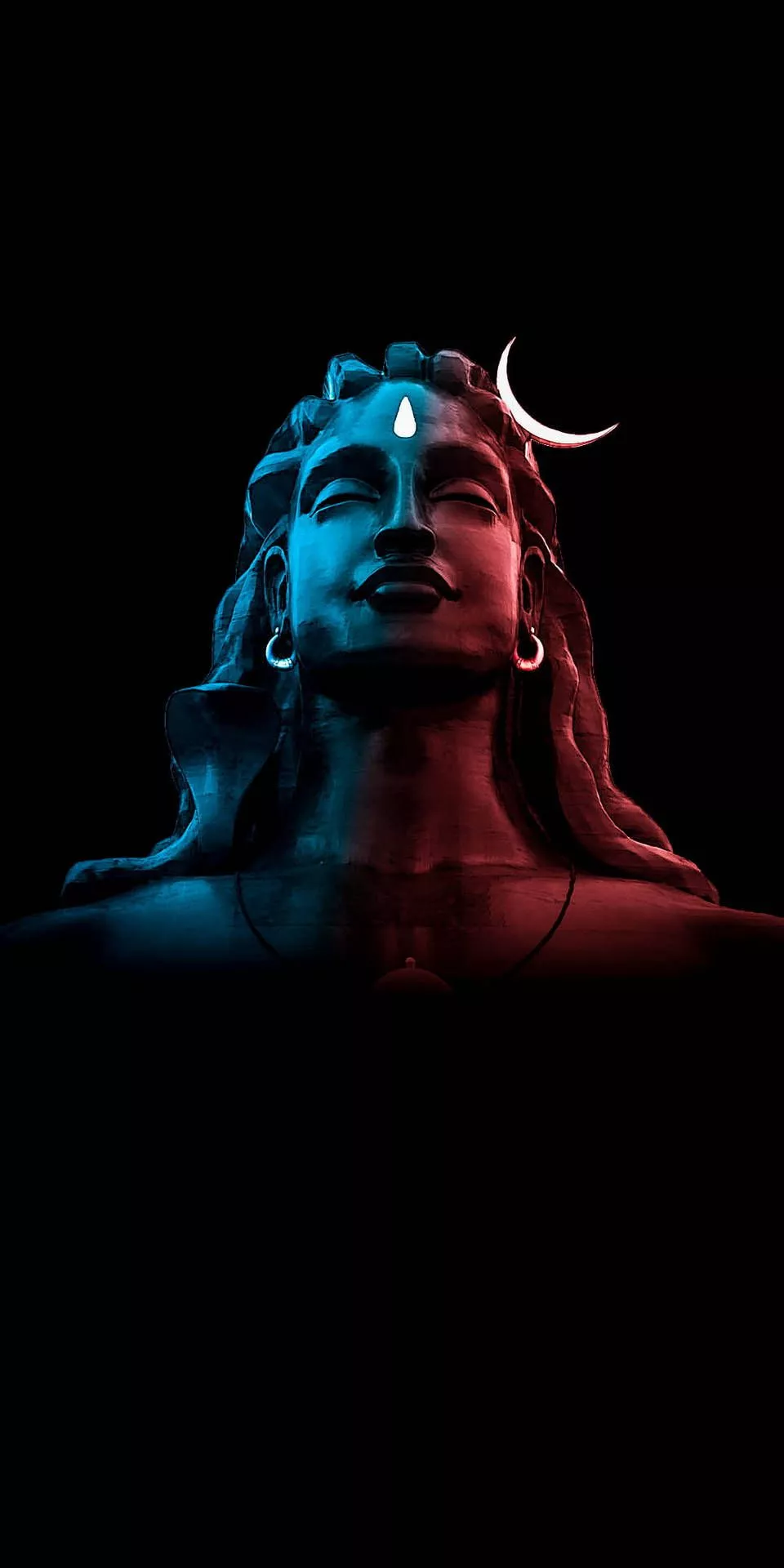 Mahadev Full HD Moon In Black Wallpaper