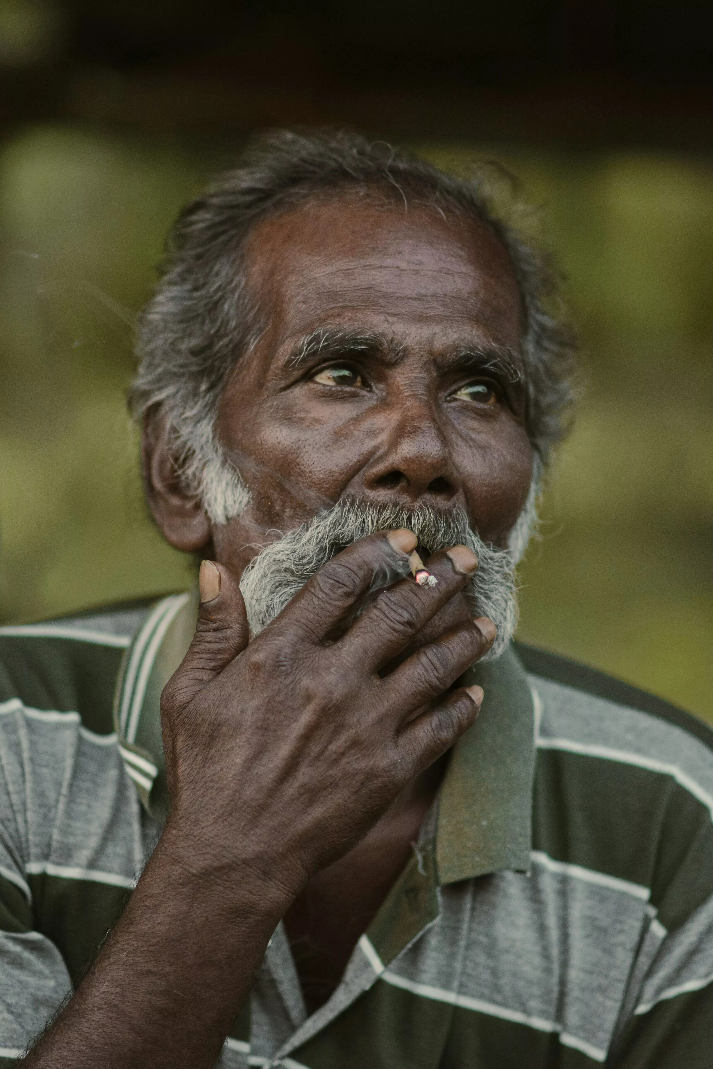 moustache smoking a cigarette photo