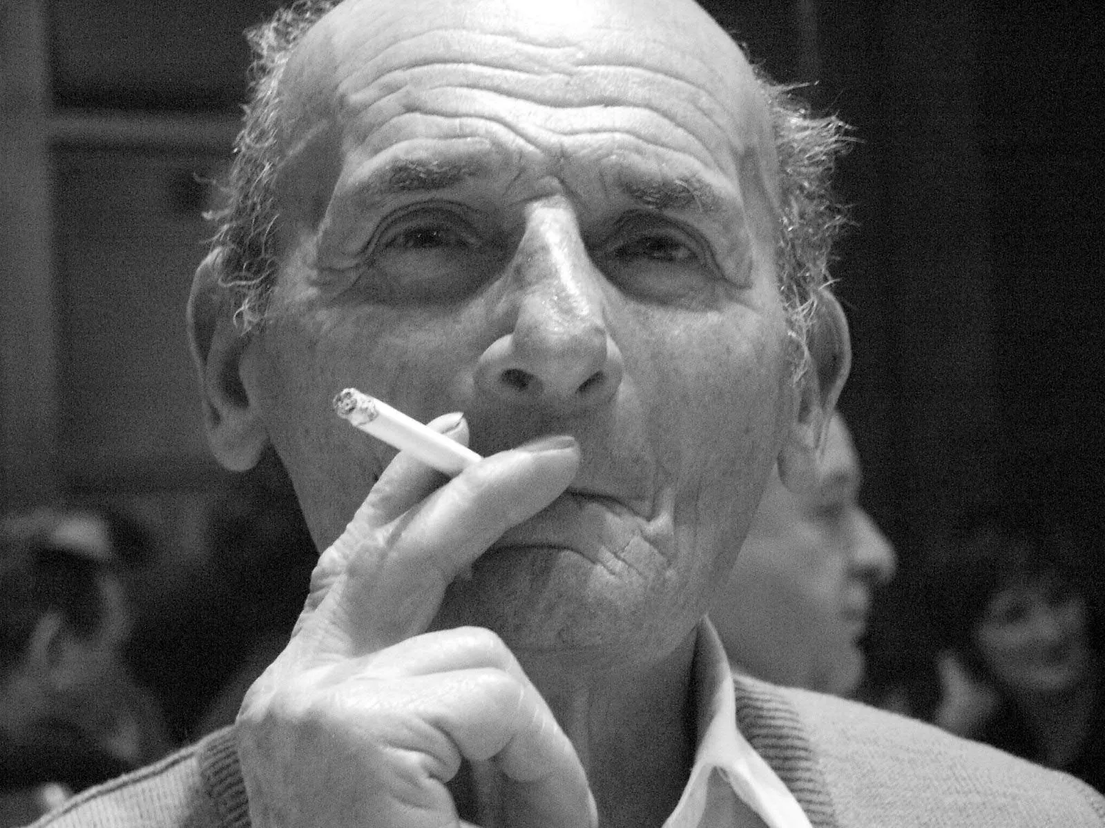 Old man smoking Free Photo Download