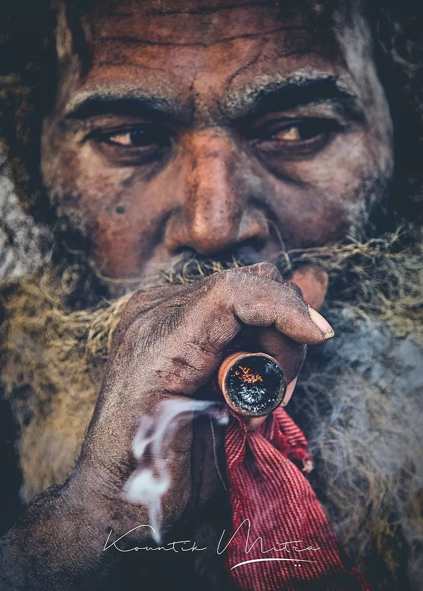 Beard Man Smoking - & Background HD