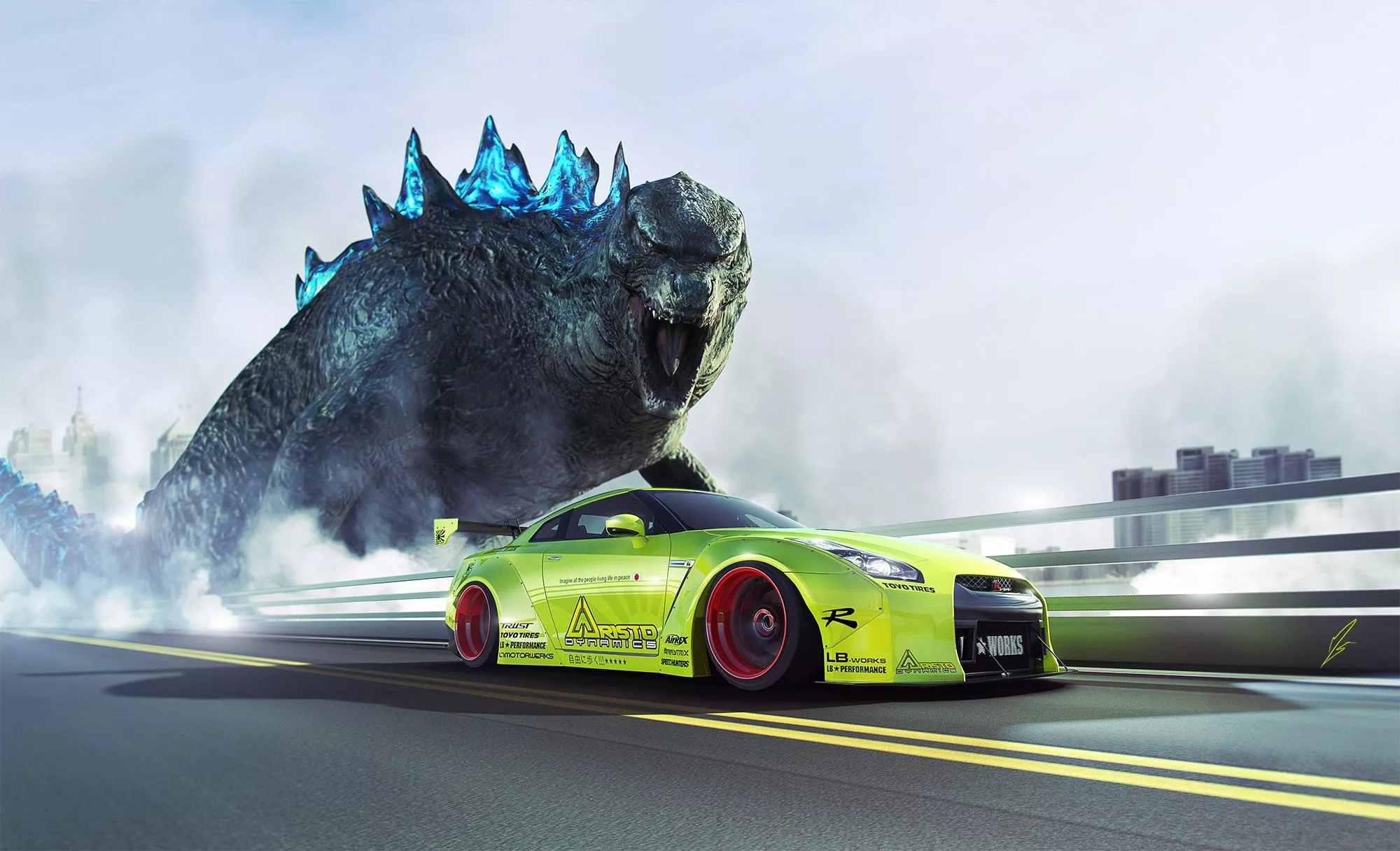 Godzilla Finally Meets The Nissan GT R