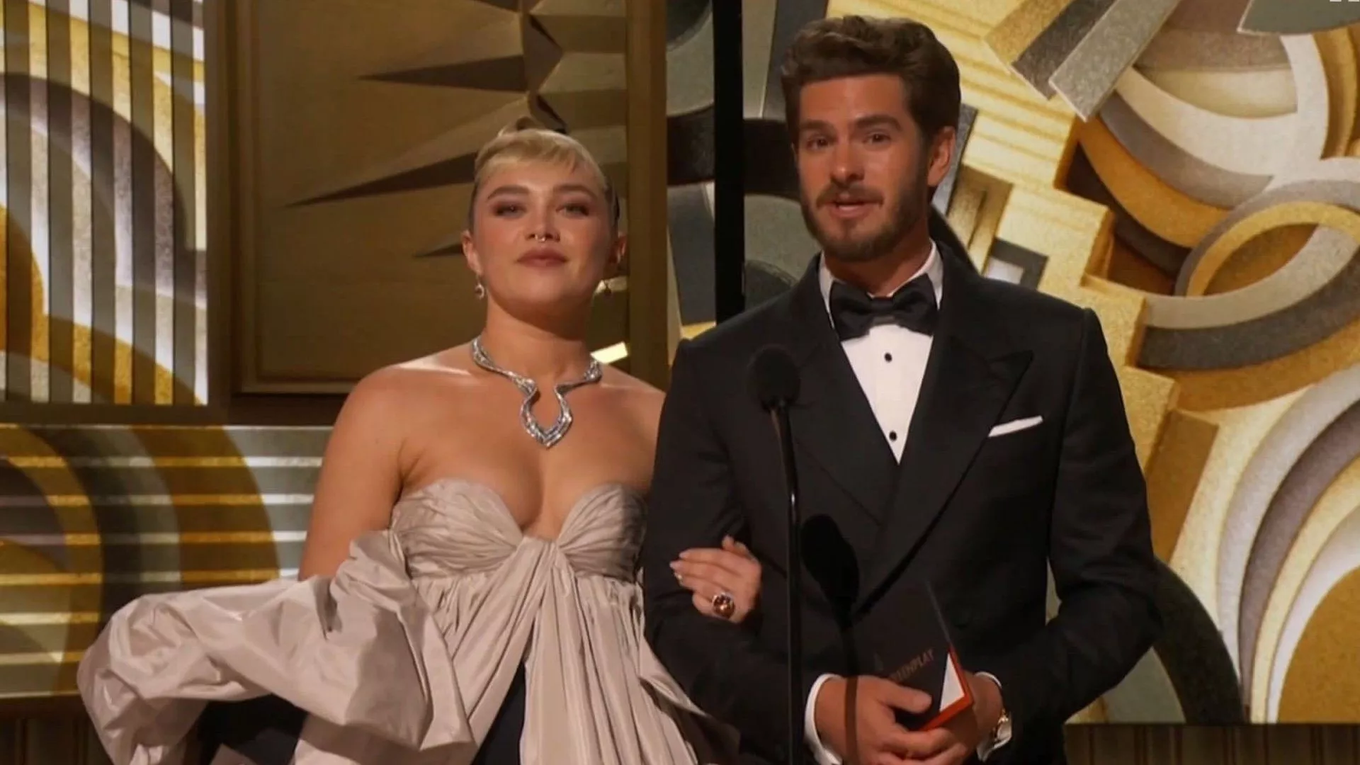 Florence Pugh and Andrew Garfield Set