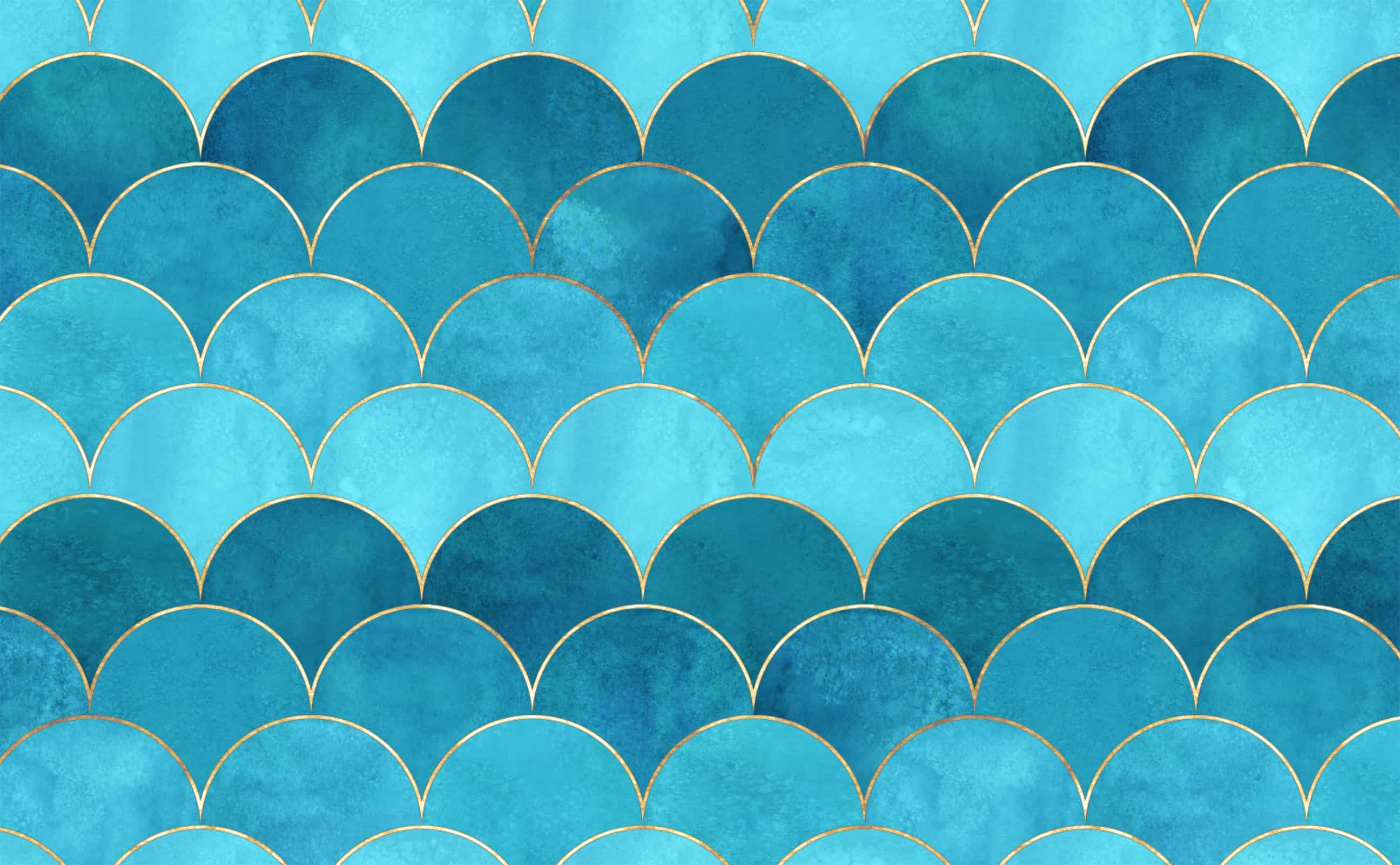 Luxury Blue Art Deco Gold Semi Circle