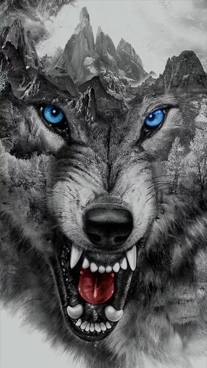 Angry wolf wallpaper