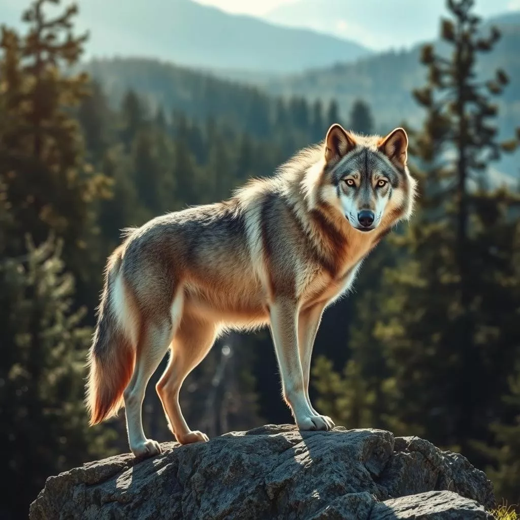 Majestic Wolf Captured in Its Natural