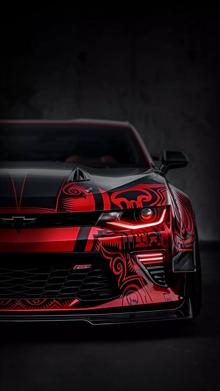 Wallpaper car, tuning, red, black