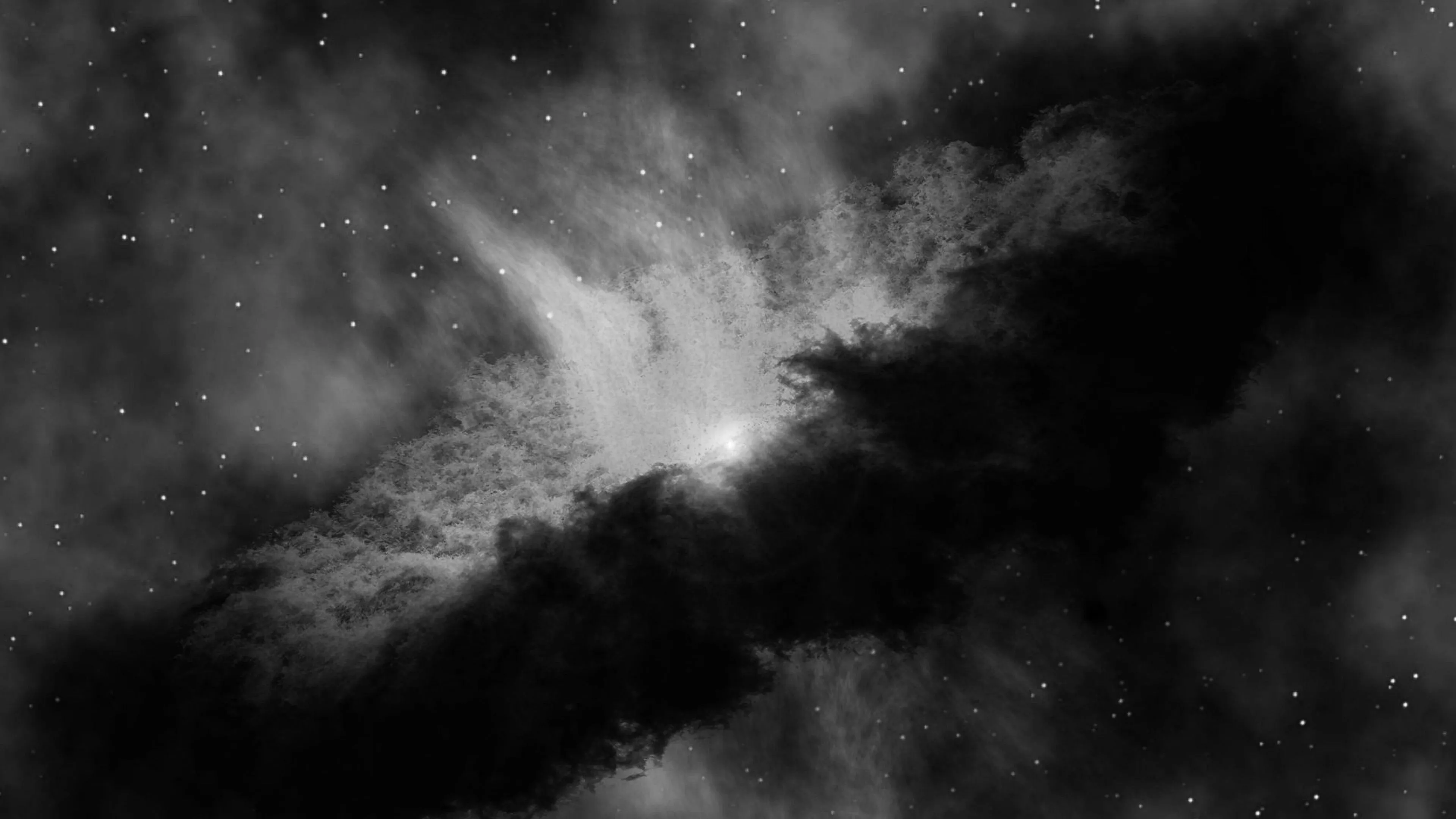 Space Bw Dark Nebula Star Awesome
