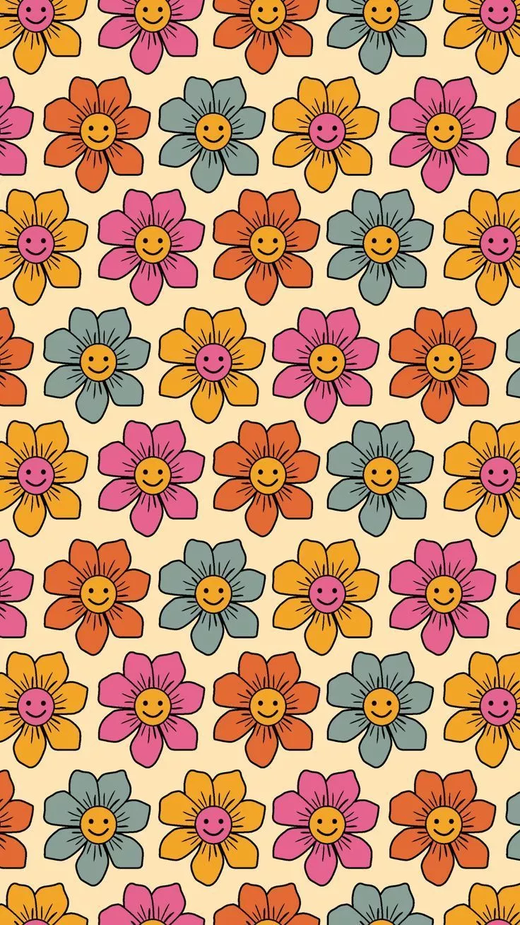 70s Retro Floral Wallpaper HD Phone