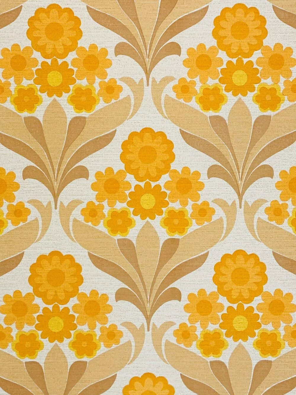 Retro Floral Wallpaper 70s. Vintage