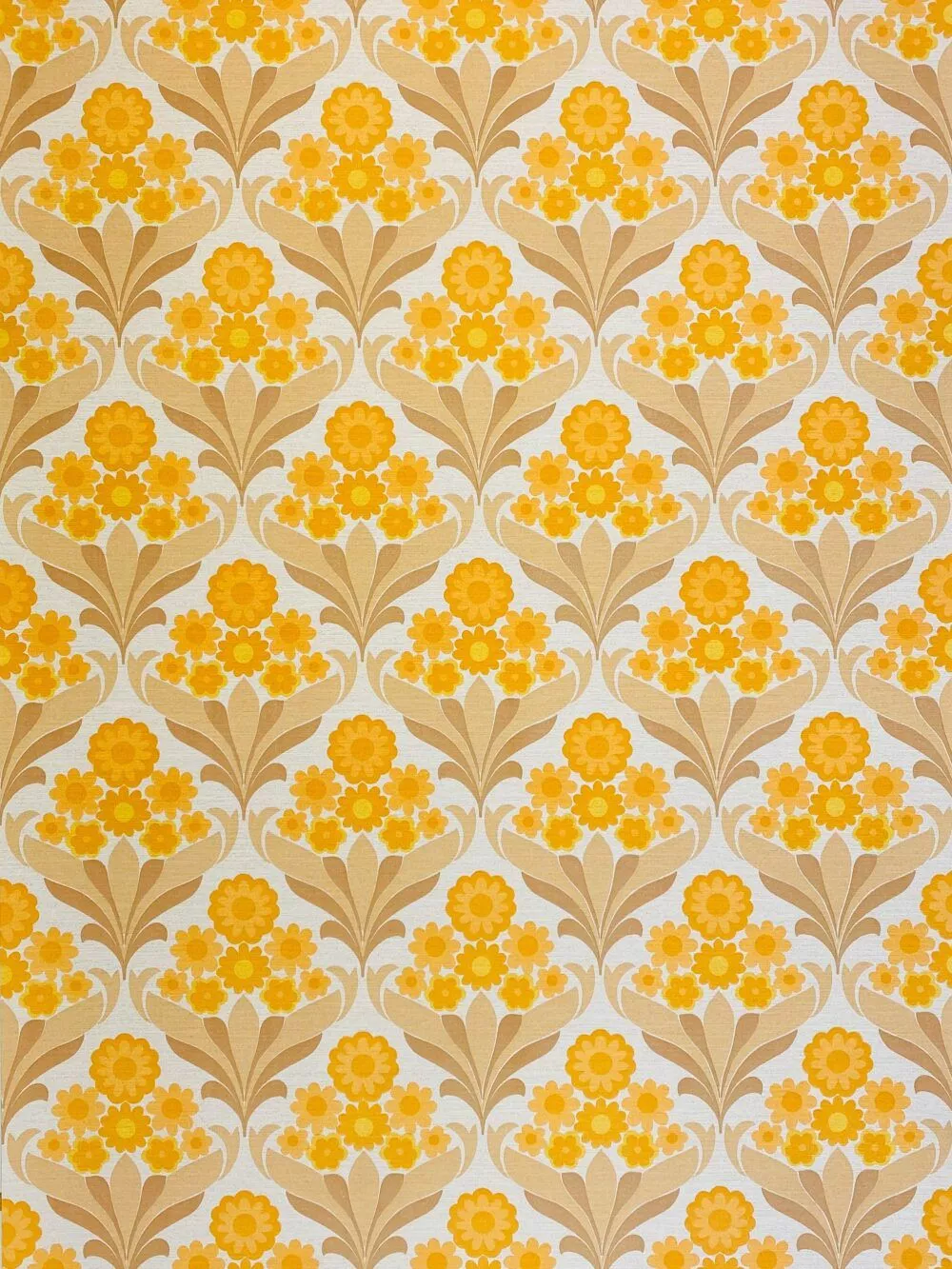 Retro Floral Wallpaper 70s. Vintage