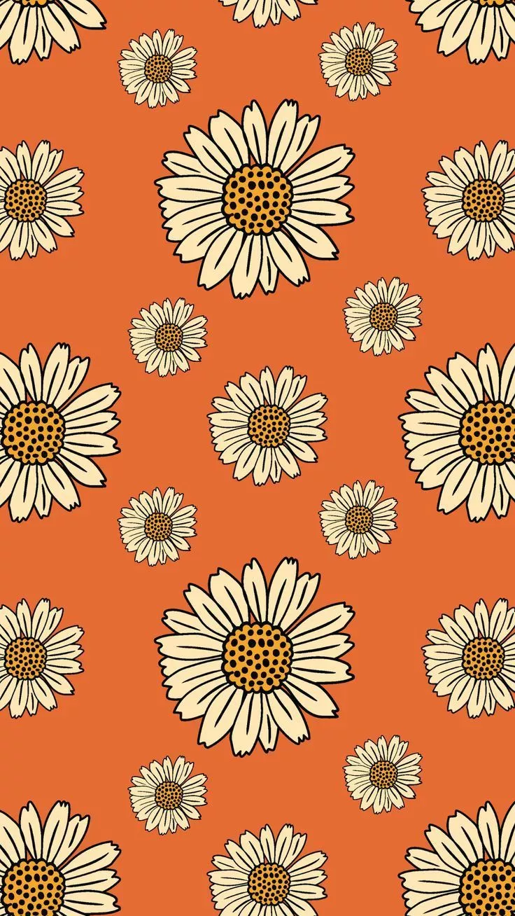 70s Retro Floral Wallpaper HD Phone