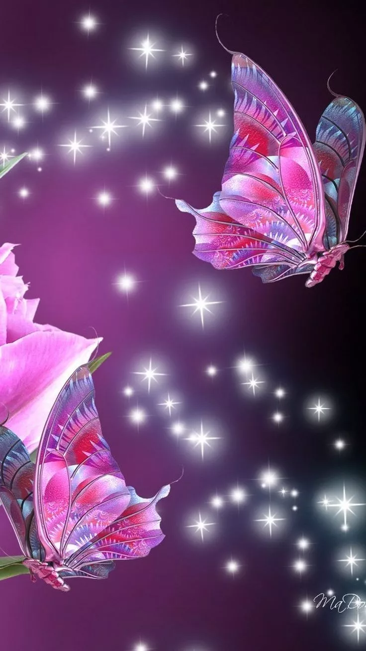 Pink Butterfly Phone Background