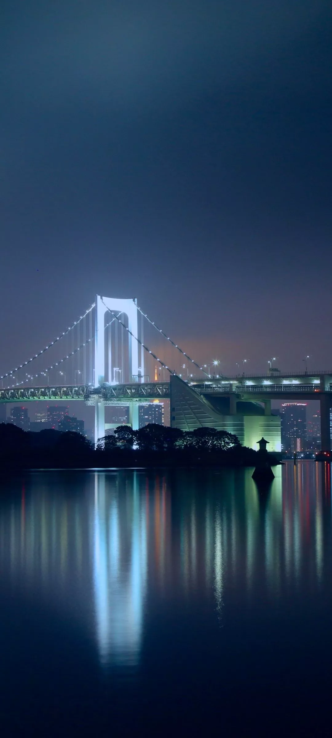 Rainbow Bridge Wallpaper 4K, Night