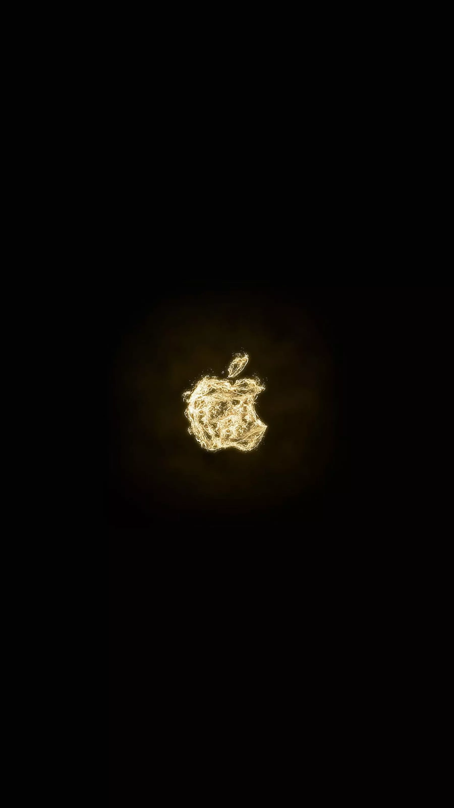 Gold Apple Logo Black Background