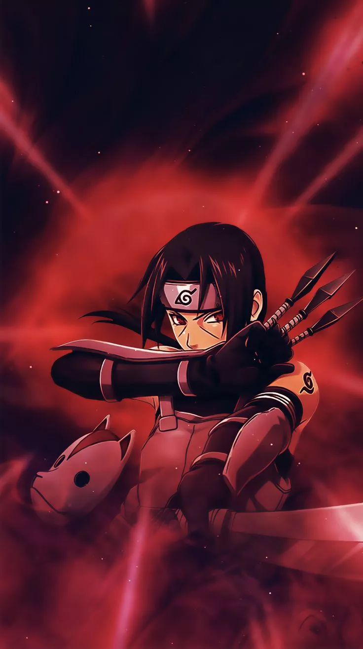 Itachi Uchiha Red Kunai Anbu 4K