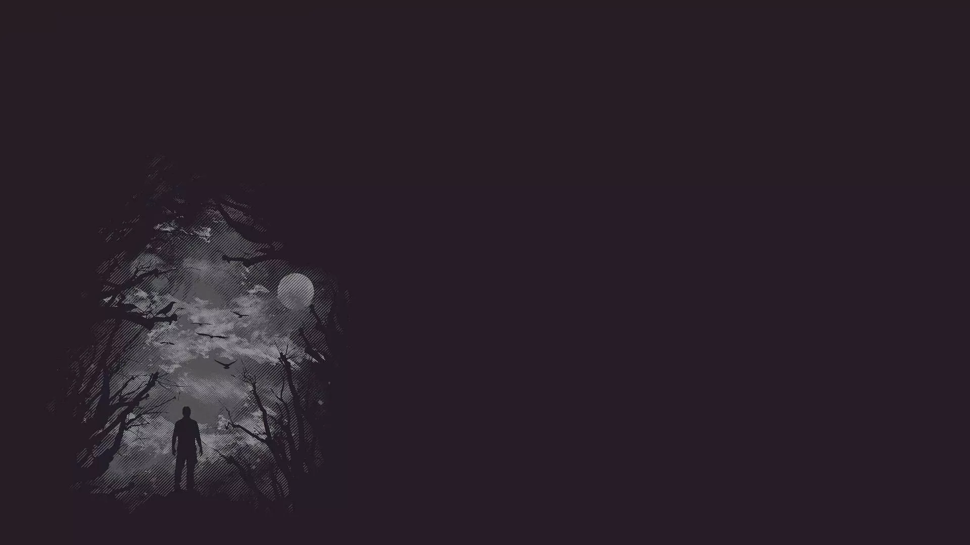 Download Dark Sad Man In Forest Wallpaper