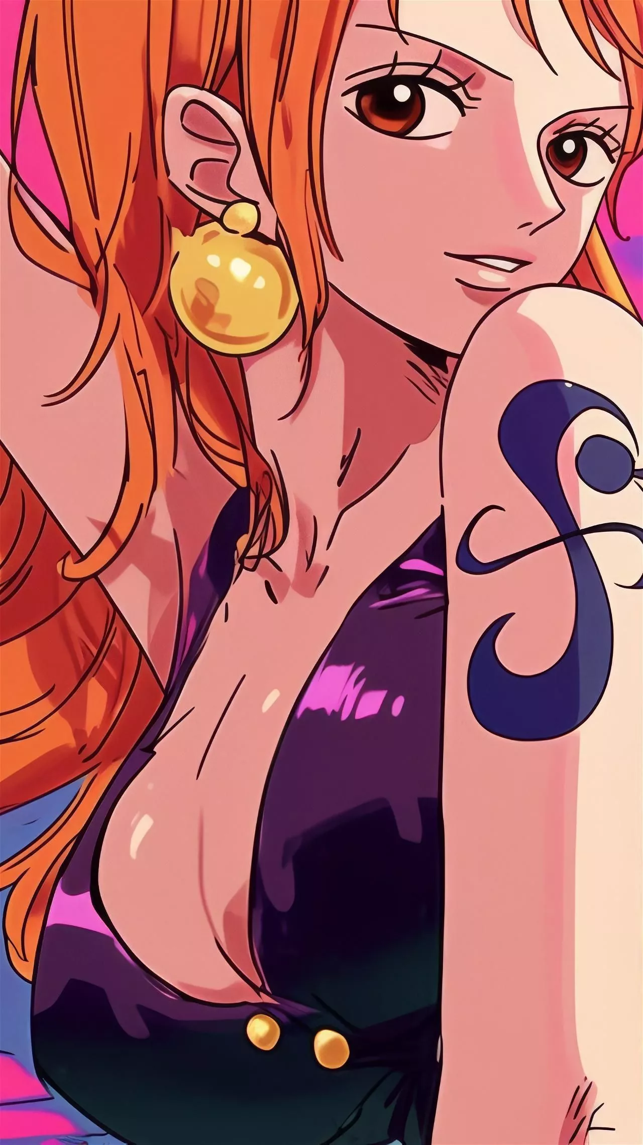 4k HD Wallpaper: Nami in Neon: A One