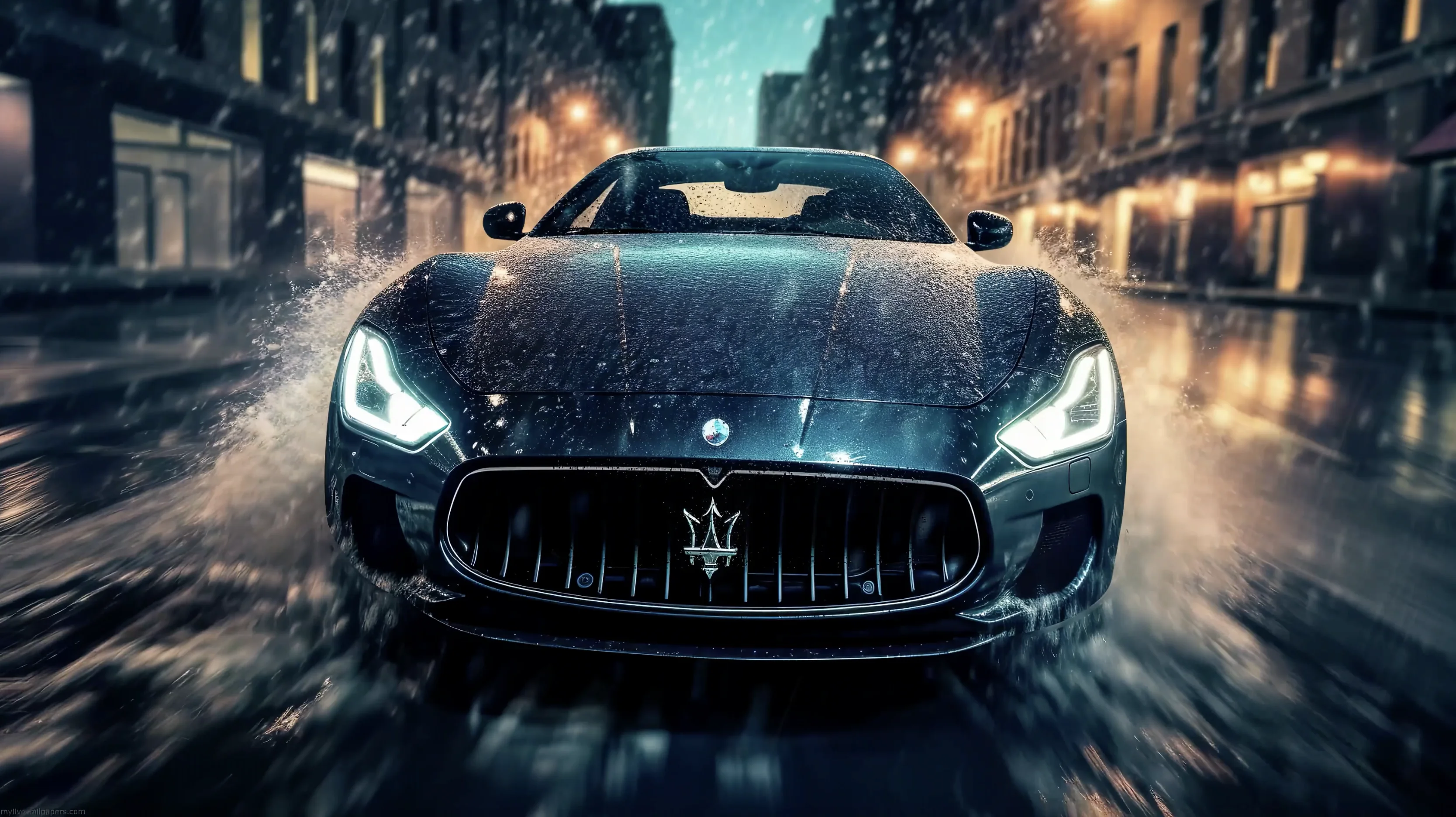 Maserati In The Rain 4K Live Wallpaper