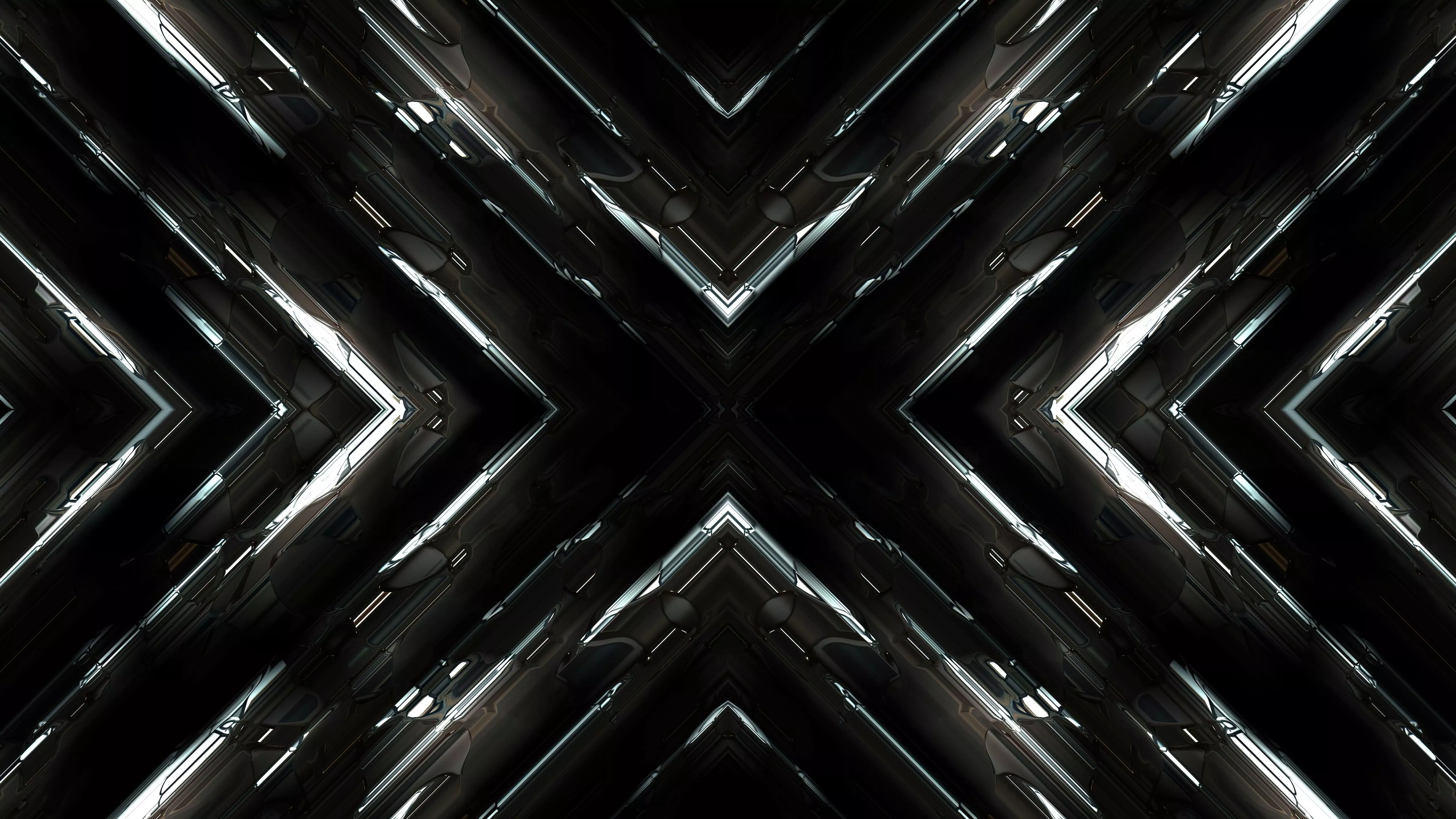 Geometric Black White Shapes Art