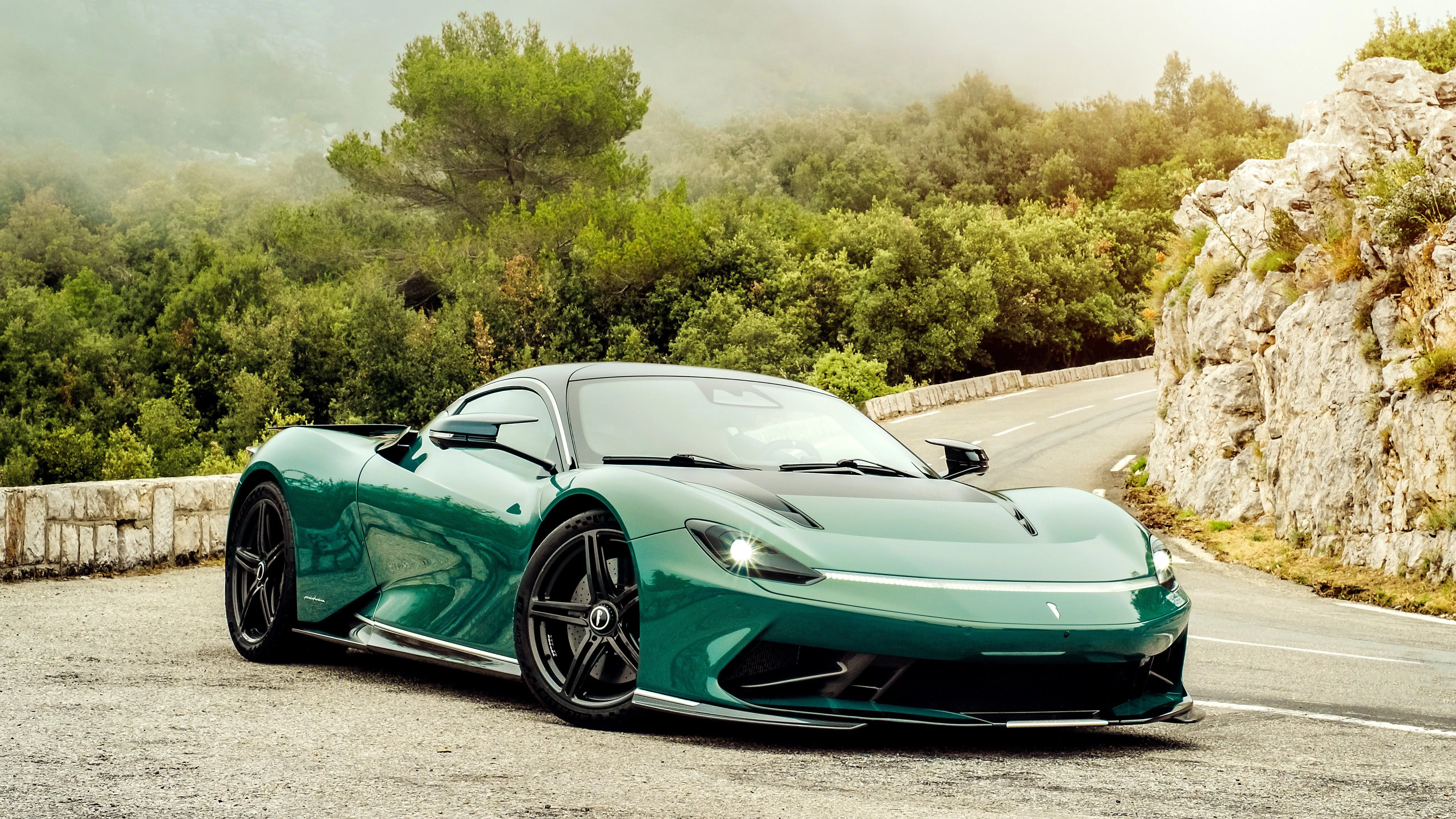 Green, Car, Pininfarina, Battista 4K 5k
