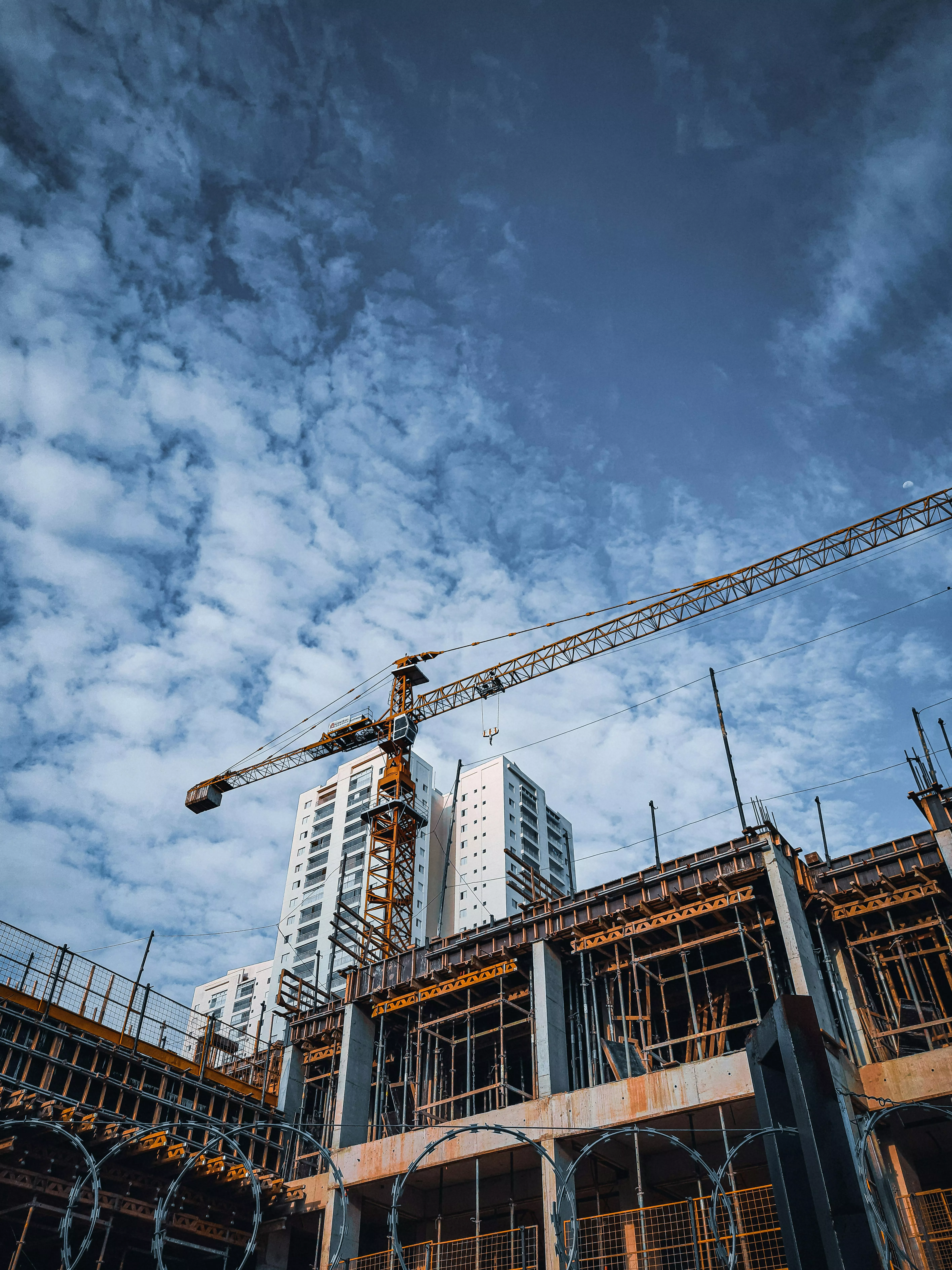 Low Angle Shot of a Construction Site