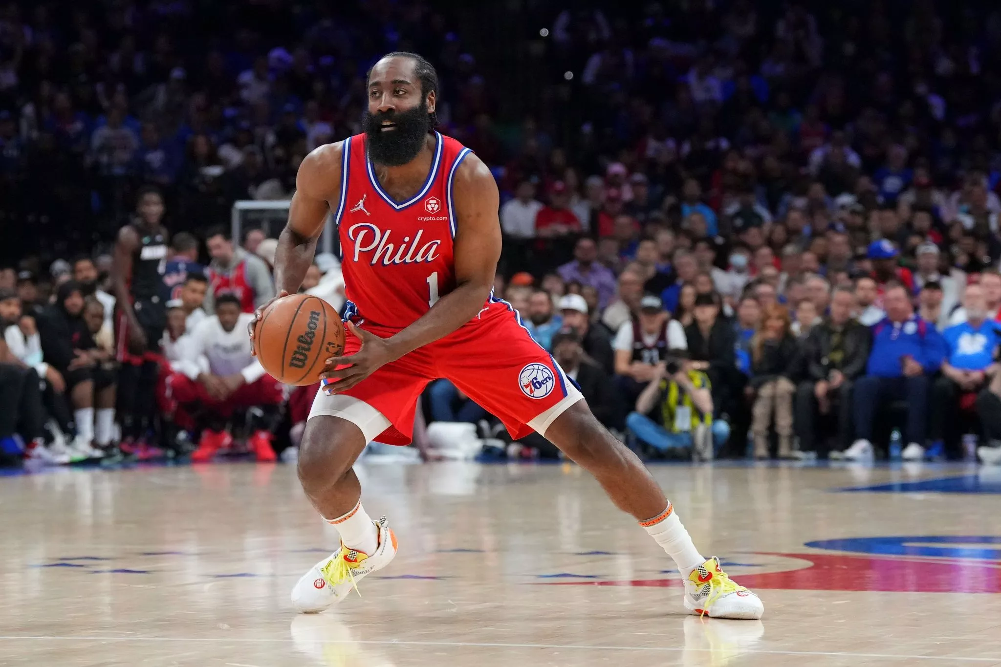 James Harden Of Philadelphia 76Ers Playing Basketball HD Wallpaper
