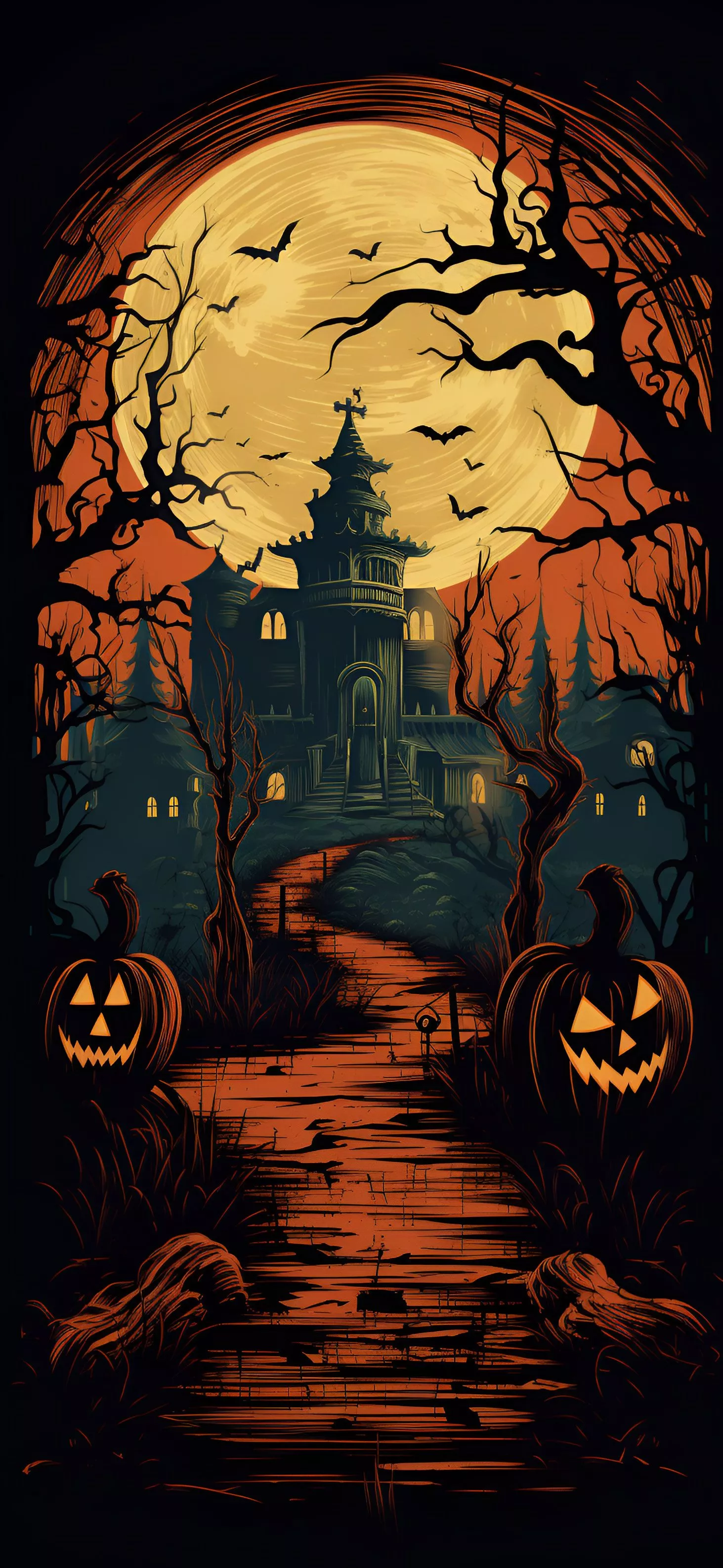 Vintage halloween 2025 iphone wallpaper
