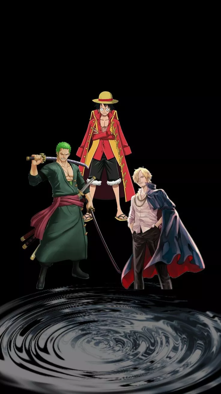 Luffy zoro sanji wallpaper black