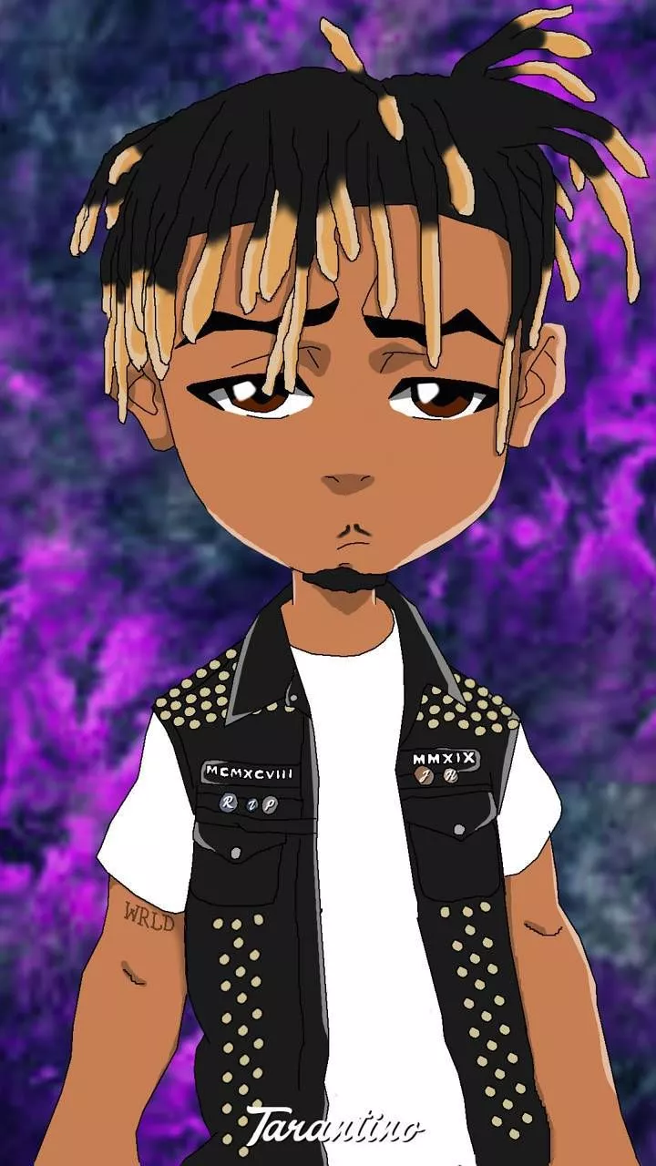 Juice Wrld Anime In Purple Abstract