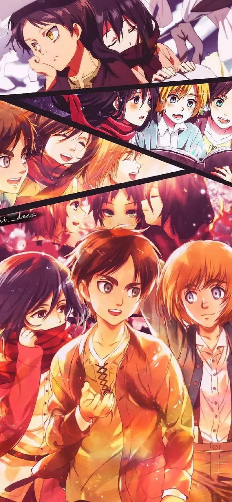 Eren x Mikasa x Armin by Sekiz_artz â„, HD phone wallpaper