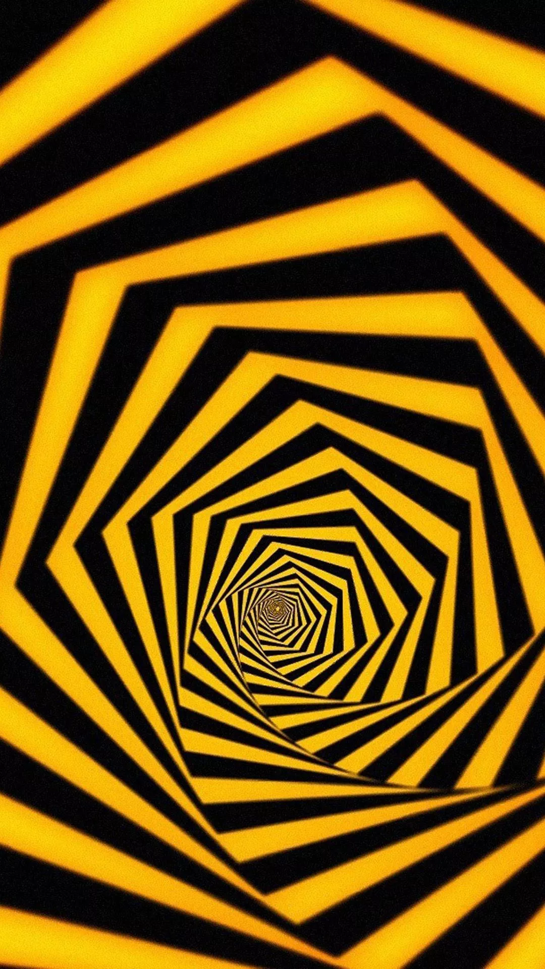 3D iPhone Black And Yellow Spiral