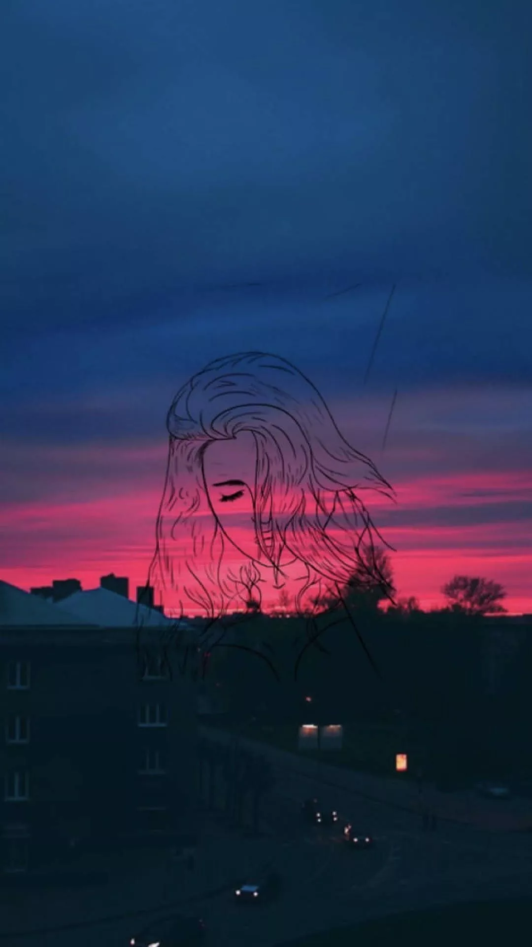 iPhone Aesthetic Girl Outline Wallpaper