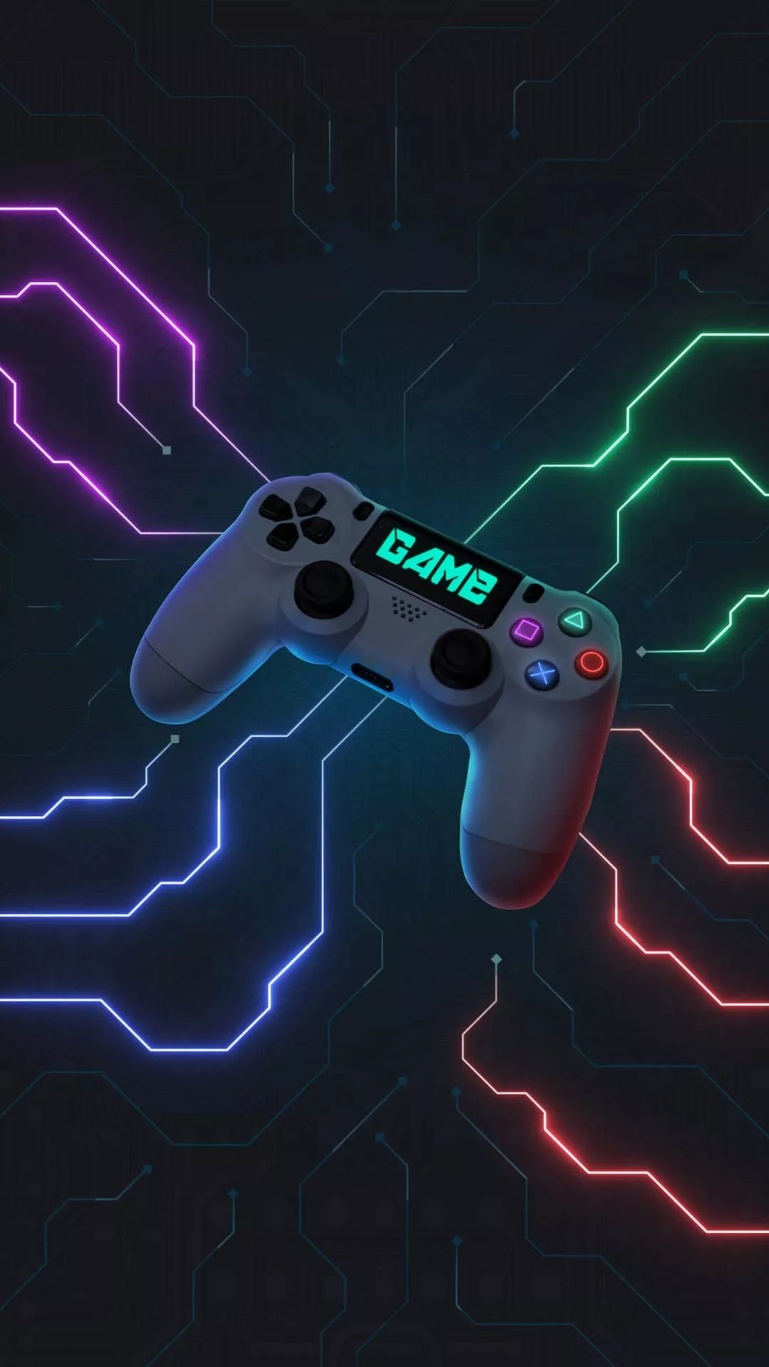 Sleek Game Controller Neon Aesthetic