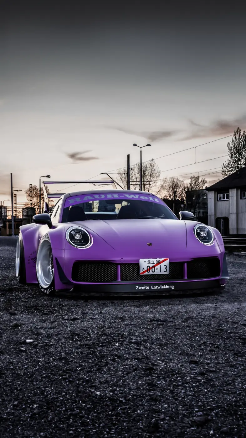 Purple Porsche 992 Car Mobile Wallpaper