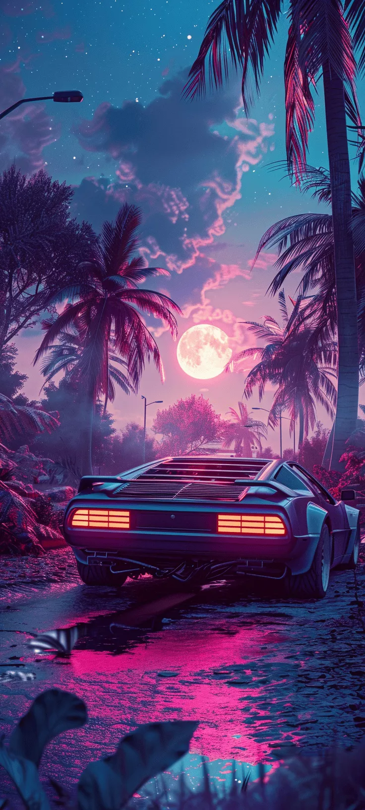 Synthwave Phone Wallpaper Made
