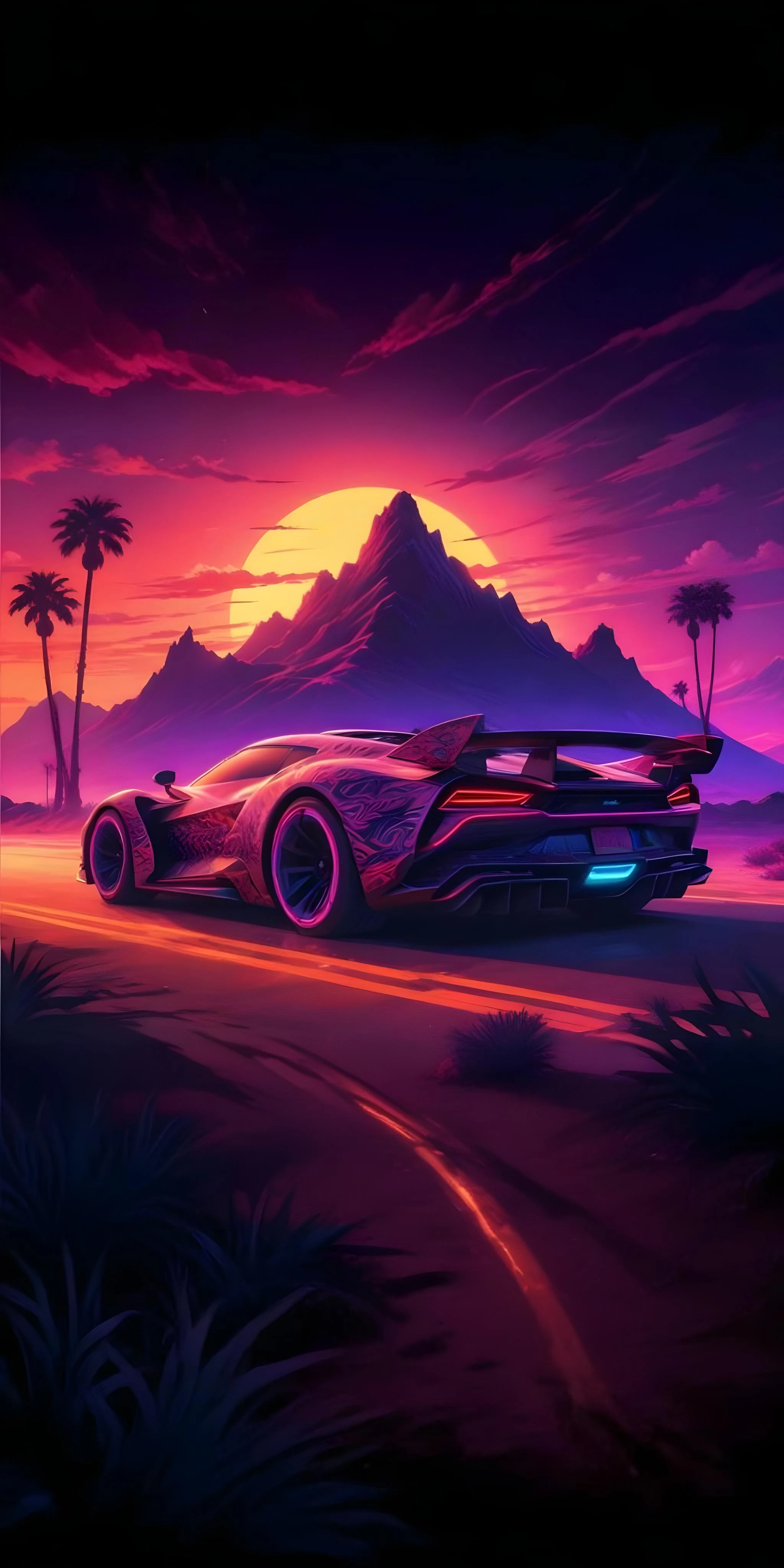 Synthwave Car Wallpaper for Mobile