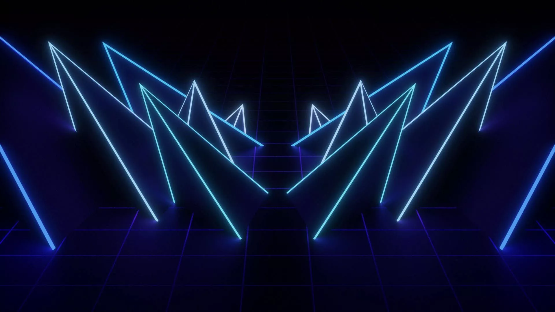 Dark Neon Blue Spikes Wallpaper