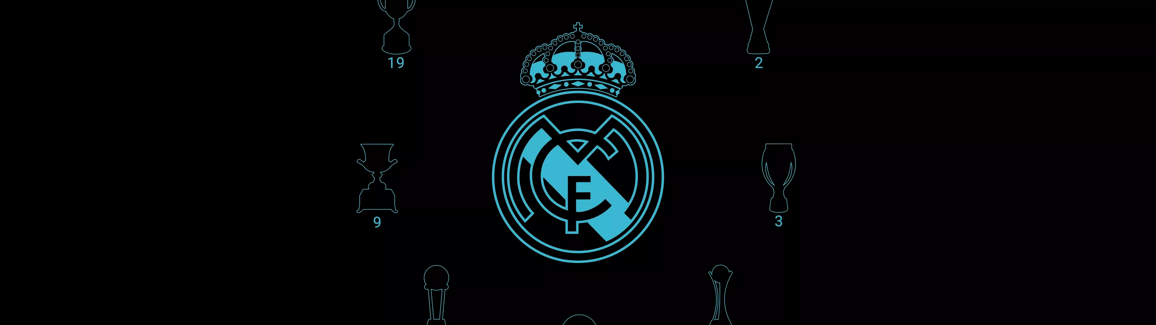 Real Madrid CF Wallpaper 4K, Black background, Minimalist