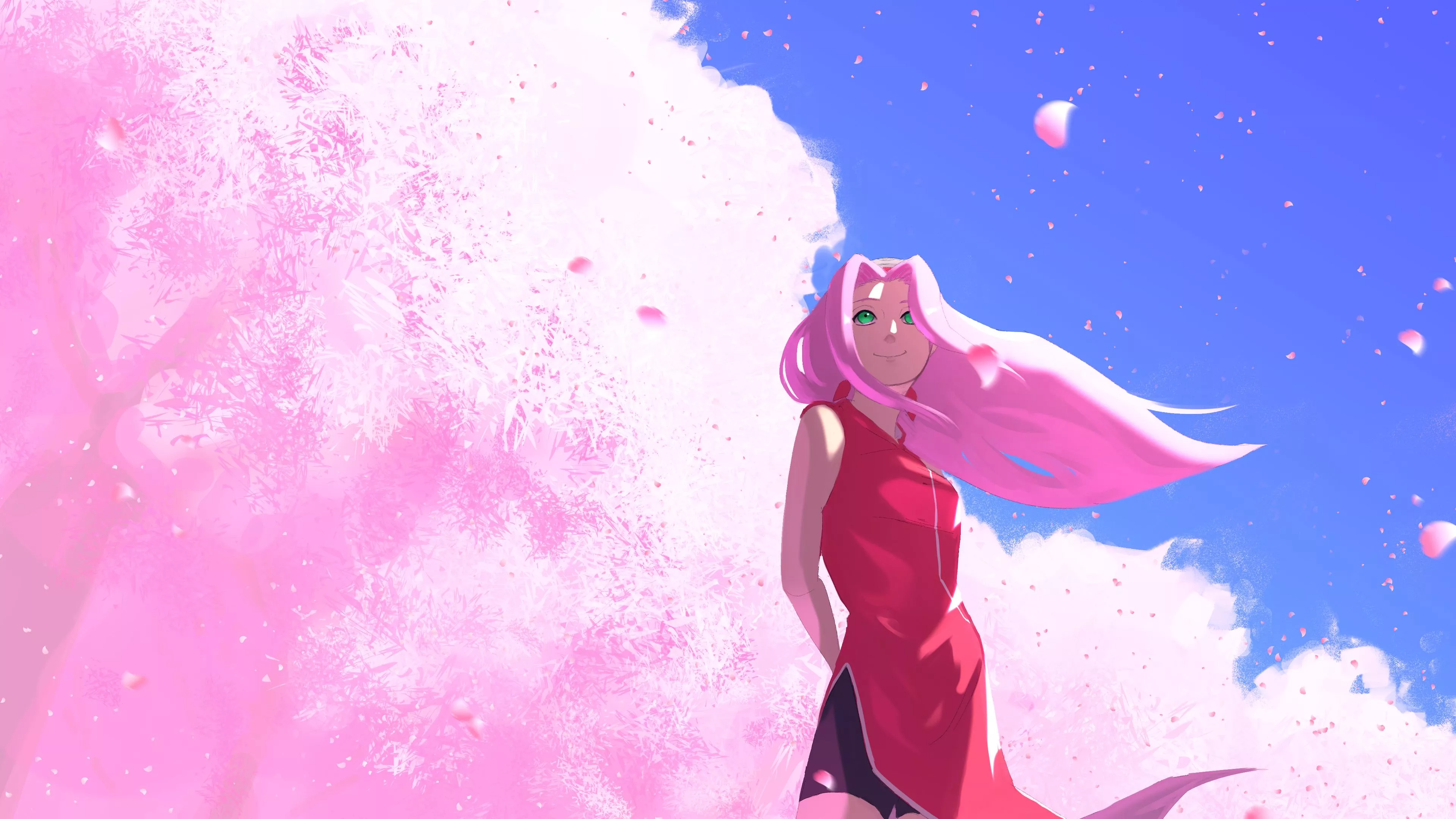 Pink Hair Sakura Haruno Blue Sky