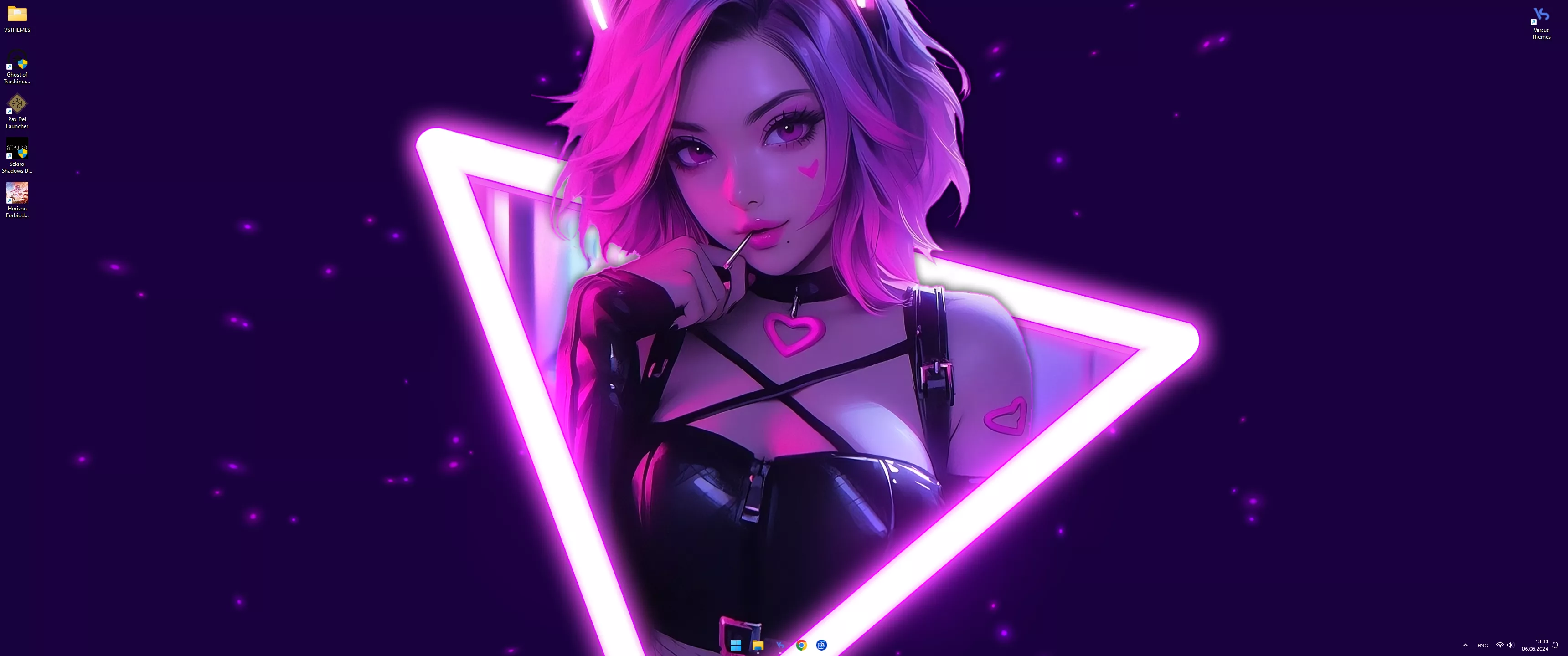 Live wallpaper Neon neko girl download