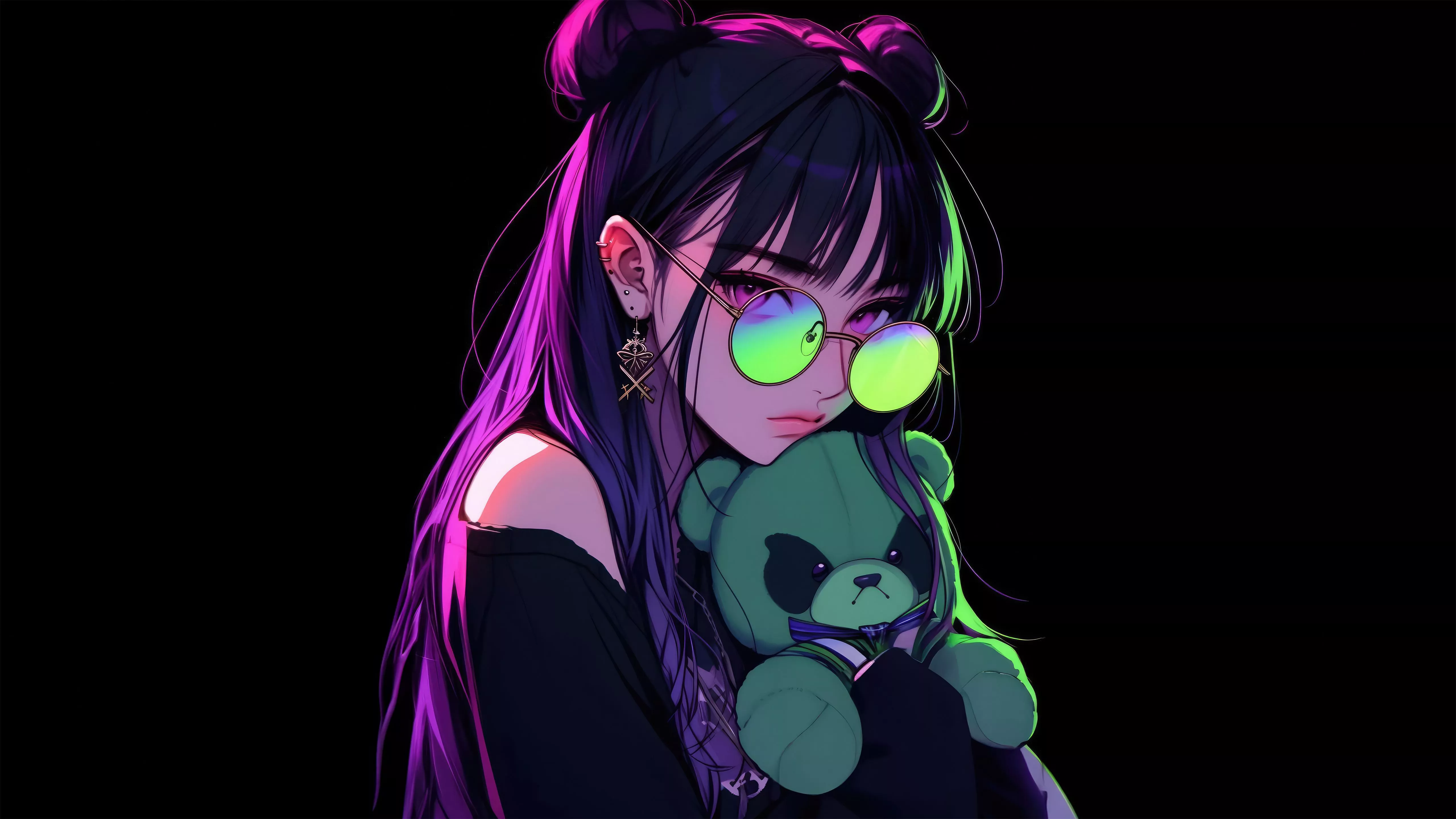 Kawabi Neon Girl 5k Wallpaper, HD Anime