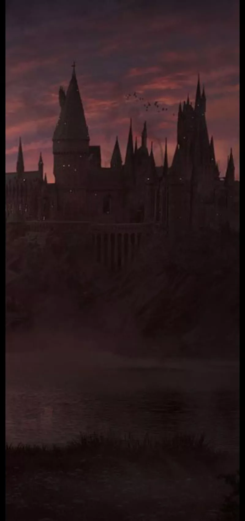HD sunset at hogwarts wallpaper