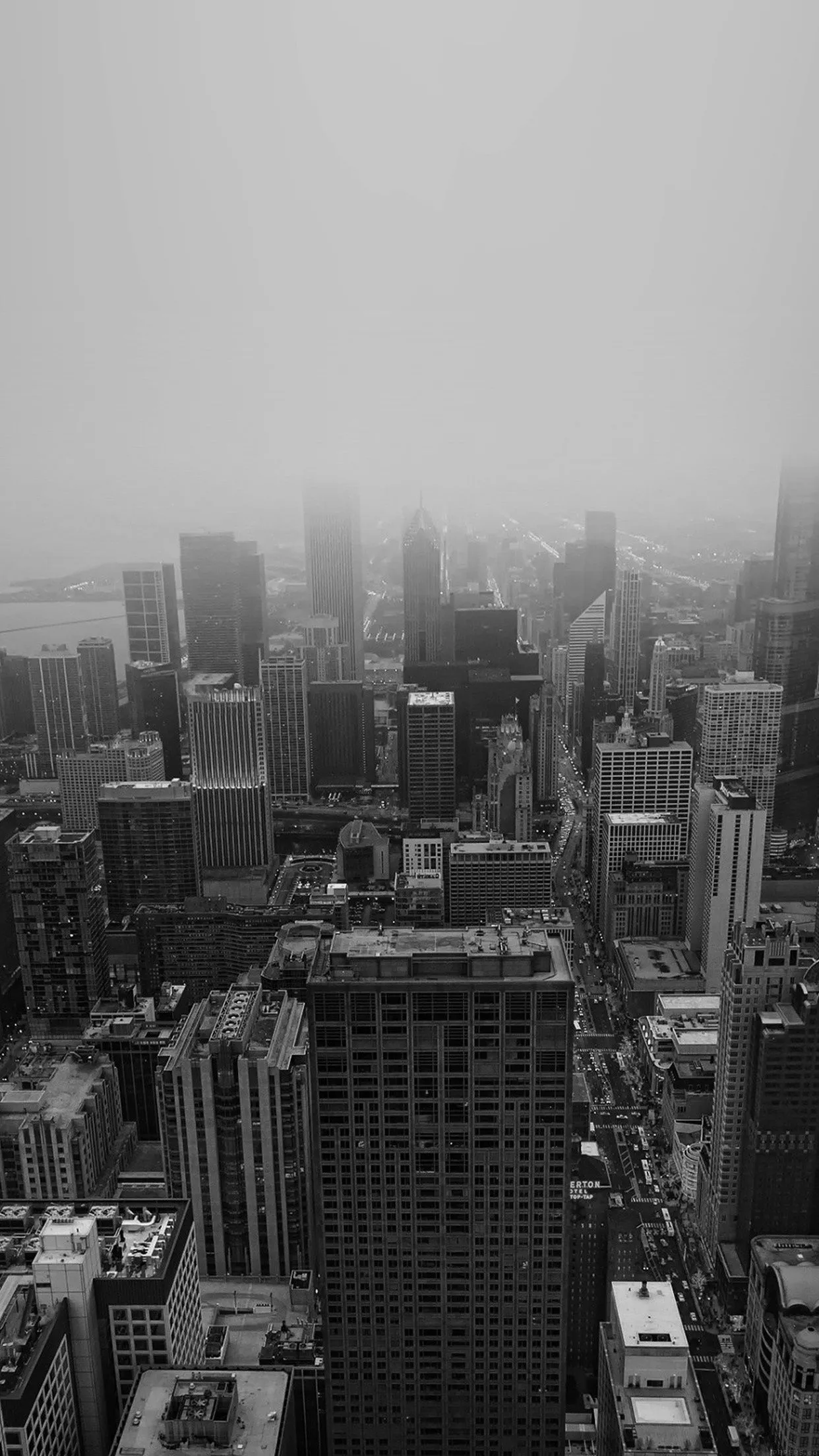 White Chicago Skyline Wallpaper