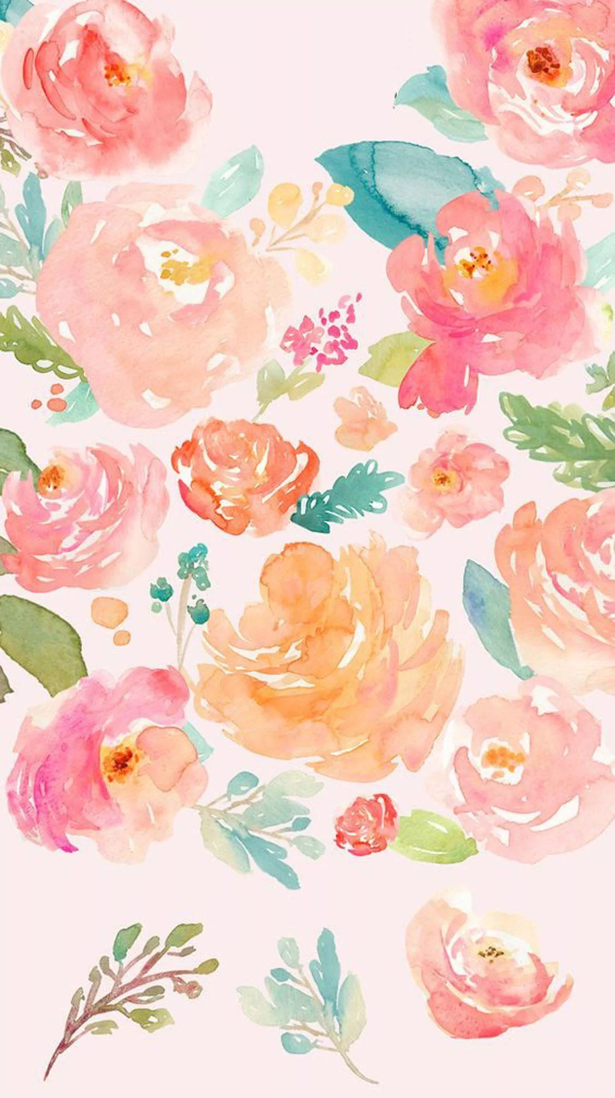 Most Popular Peach Watercolor Wallpaper