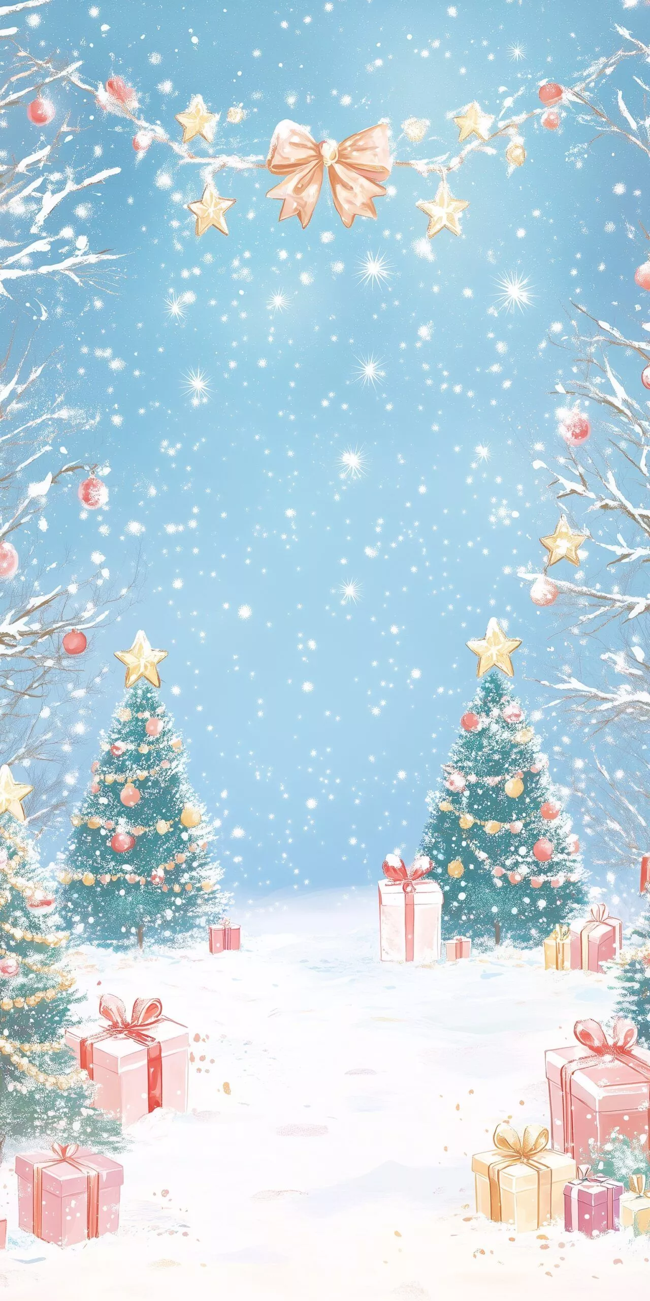 Magical Watercolor Christmas Wallpaper for Your Phone